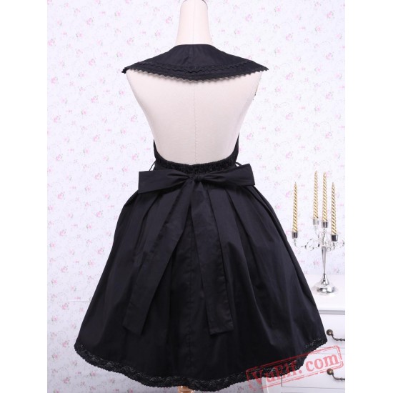 Black Cotton Gothic Lolita Dress