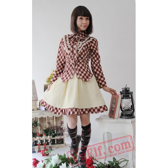 Infanta College Style Gingham Lolita Skirt