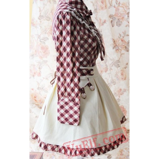 Infanta College Style Gingham Lolita Skirt