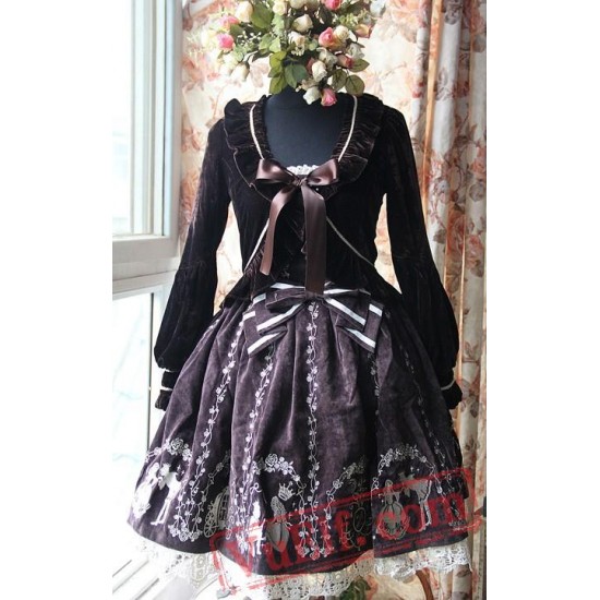 Infanta Frilled Pleuche Velvet Bolero Lolita Dress