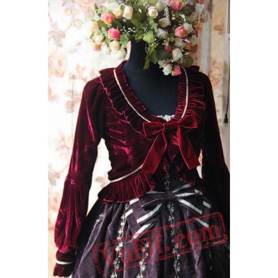 Infanta Frilled Pleuche Velvet Bolero Lolita Dress