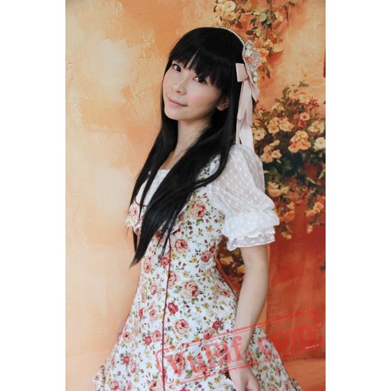 Infanta Pink Rose Flowers Lolita One Piece Dress