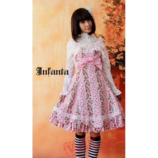 Pink Sweet Bows Lace Lolita Jumper