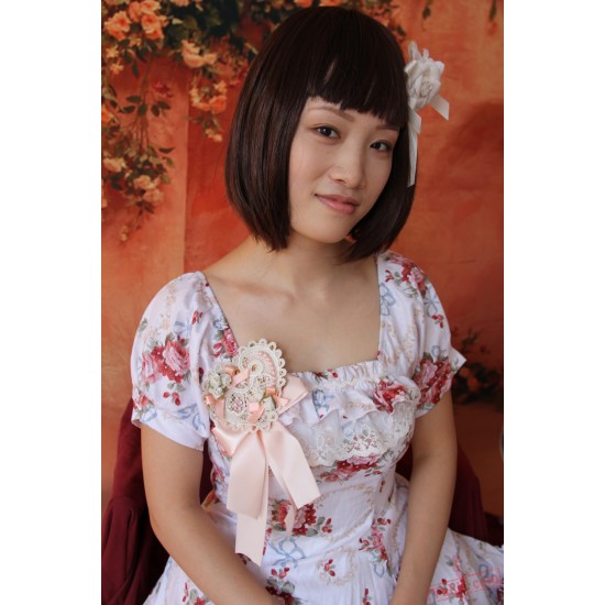 Printed Flower Cotton Lolita Dress Short Sleeves