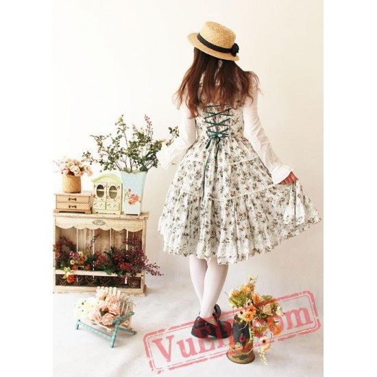 Infanta Spring Cotton Floral Bow Lolita Jumper