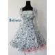 Royal Blue Rose Flowers Ruffles Lolita One Piece Dress