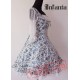 Royal Blue Rose Flowers Ruffles Lolita One Piece Dress