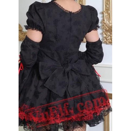 Black and Red Gothic Burlesque Prom Party Dress