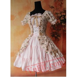 Pink Printed Flowers Lolita One Piece Dress