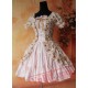 Pink Printed Flowers Lolita One Piece Dress