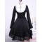 Black Cotton Lace Long Sleeves Ruffle Gothic Lolita Dress