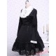 Black Cotton Lace Long Sleeves Ruffle Gothic Lolita Dress