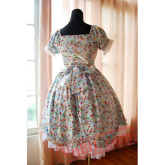 Sweet Cherry Cotton Lolita OP Dress Three Colors