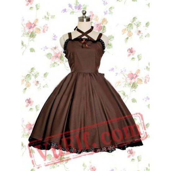 Classic Brown Cotton Lolita Dress