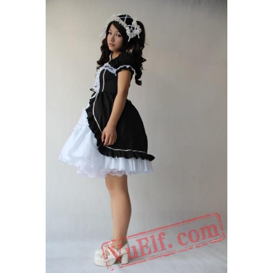 White Black Classic Lolita Dress