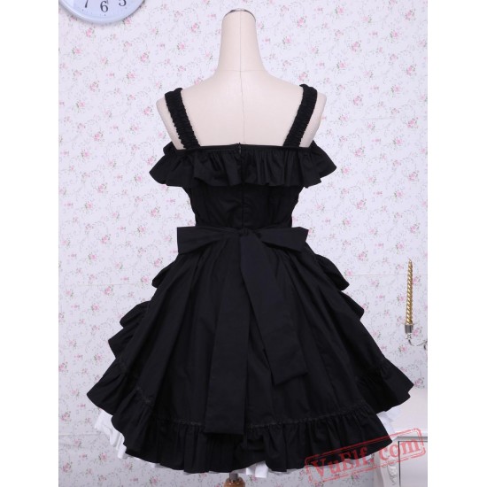 Cotton Black And White Classic Lolita Dress