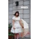 White Cotton Lolita Dress with Blue Flowers Prints