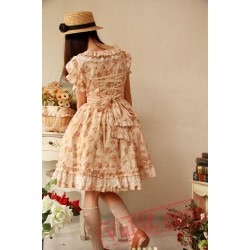 Yellow Floral Cotton Lolita One Piece Dress