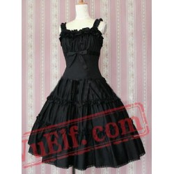 Cotton Black Ruffles Classic Lolita Dress