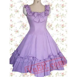 Cotton Puple Ruffles Sleeveless Classic Lolita Dress