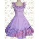 Cotton Puple Ruffles Sleeveless Classic Lolita Dress