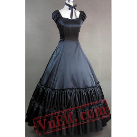 Black Gothic Lolita Cosplay Ball Gown Wedding Prom Dress