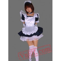 Sexy Mini Satin Black and White Cosplay Lolita Dress