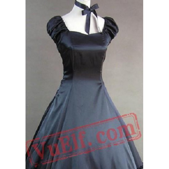 Black Gothic Lolita Cosplay Ball Gown Wedding Prom Dress