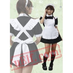 White And Black Cosplay Cotton Lolita Dress