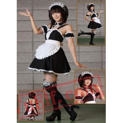 White And Black Cosplay Spaghetti Straps Lolita Dress