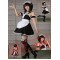 White And Black Cosplay Spaghetti Straps Lolita Dress