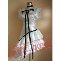 White Asymmetical Cotton Classic Lolita Dress