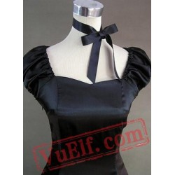 Black Gothic Lolita Cosplay Ball Gown Wedding Prom Dress