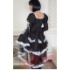 Black and White Gothic Goth Tea Length Short Wedding Dress Black and White Gothic Goth Tea Length Short Wedding Dress