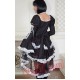 Black and White Gothic Goth Tea Length Short Wedding Dress