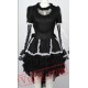 Black Gothic Lolita Long Sleeve Wedding Dress