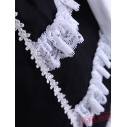Black Cotton Long Sleeves Ruffled Gothic Lolita Dress