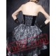 Black and White Gothic Lolita Strapless Corset Wedding Dress