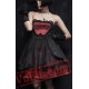 Black Gothic Lolita Strapless Cocktail Party Wedding Dress