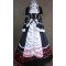 Black and White Long Sleeve Goth Cosplay Wedding Dress