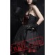 Black Gothic Lolita Strapless Cocktail Party Wedding Dress