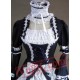 Black and White Long Sleeve Goth Cosplay Wedding Dress