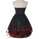 Black Gothic Lolita Strapless Cocktail Party Wedding Dress