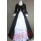 Black and White Long Sleeve Winter Victorian Gothic Wedding Dres