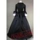 Black and White Long Sleeve Winter Victorian Gothic Wedding Dres