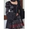 Black Goth Gothic Punk Short Satin Long Sleeve Wedding Dress