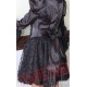 Black Goth Gothic Punk Short Satin Long Sleeve Wedding Dress
