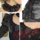 Black Goth Gothic Punk Short Satin Long Sleeve Wedding Dress