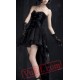 Black Gothic Victorian Strapless Corset Wedding Dress