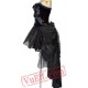 Black Gothic Victorian Strapless Corset Wedding Dress
